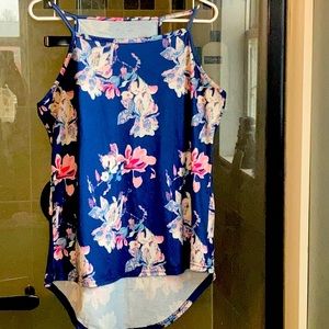 Floral navy tank top